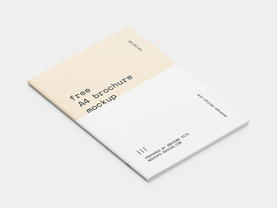 Free A4 brochure cover mockup