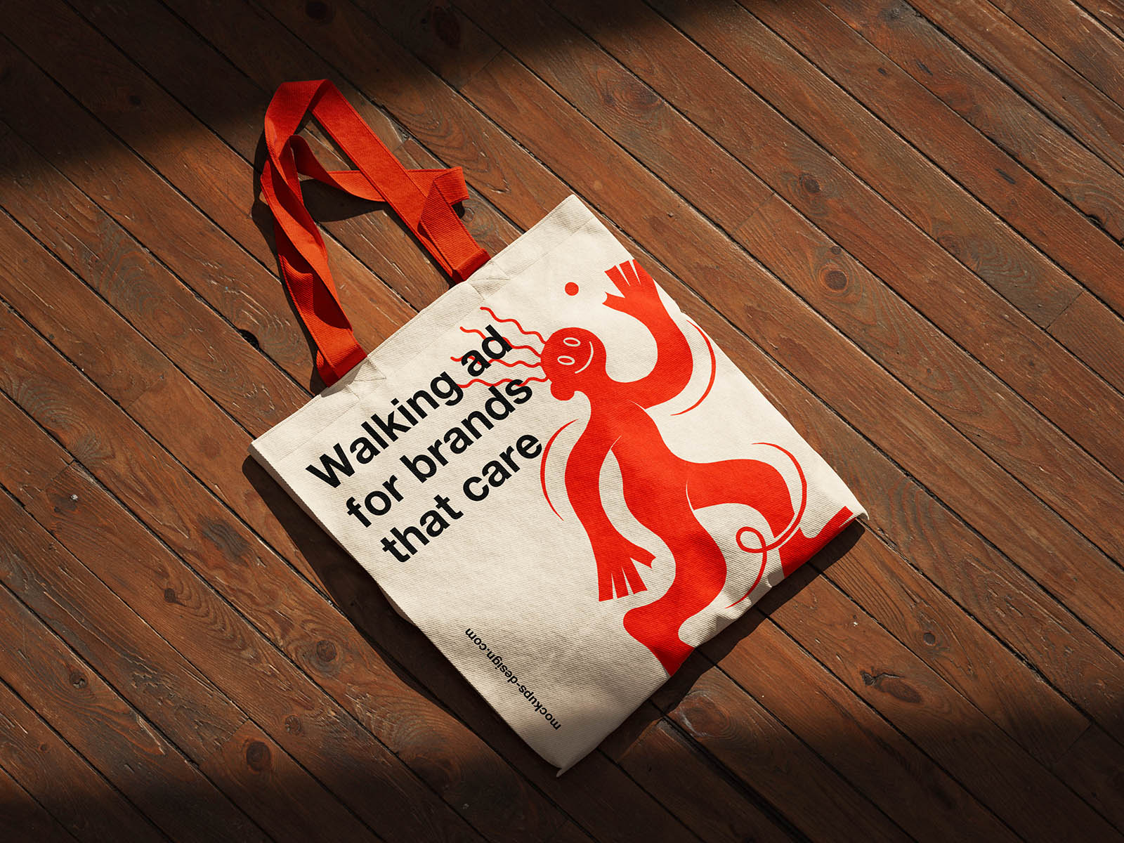 Canvas tote bag on chair mockup