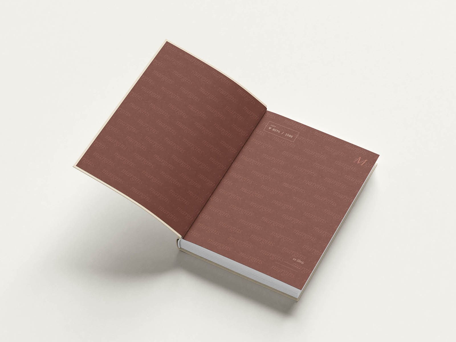 Hardcover open book mockup