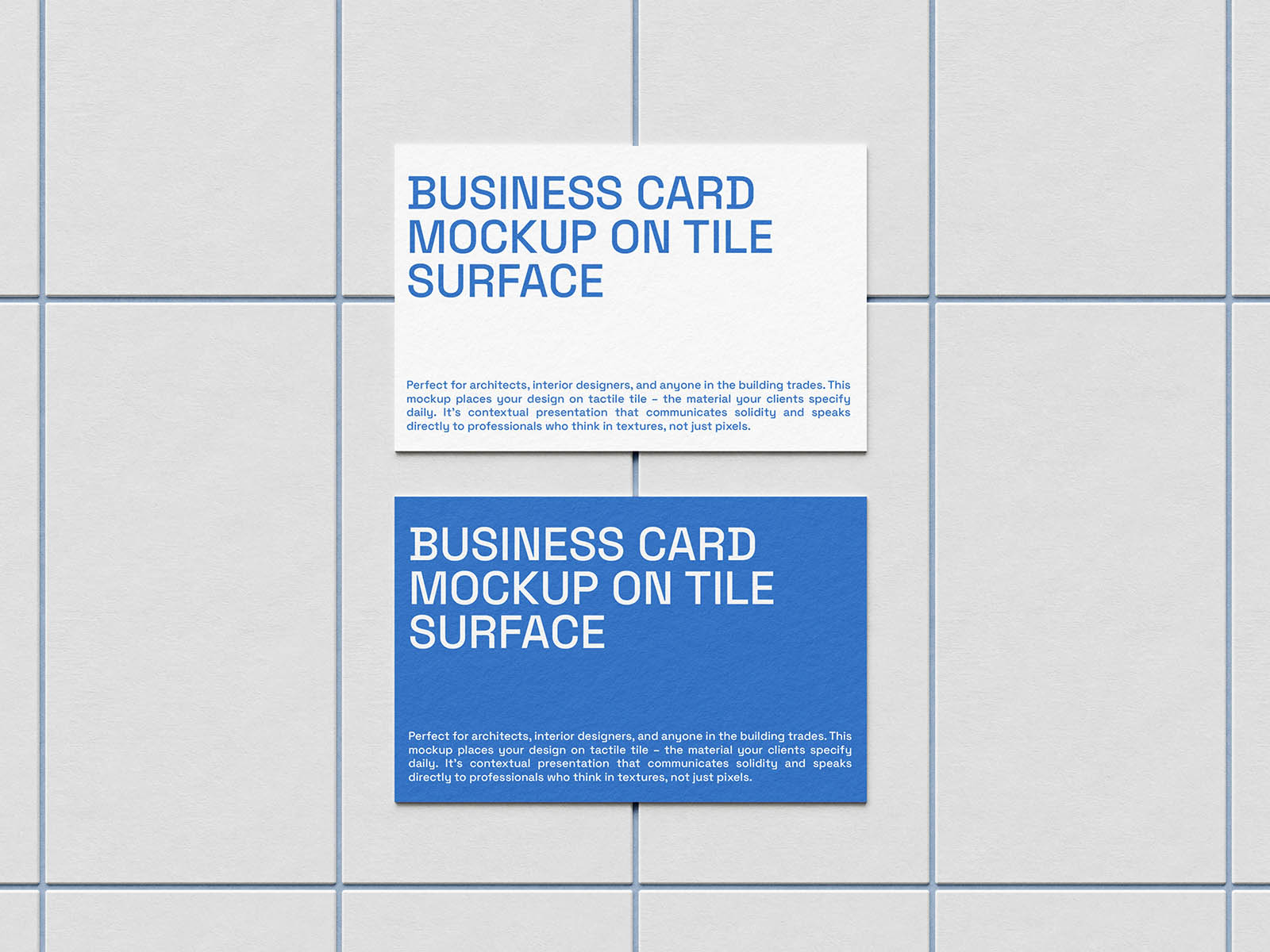 Tiled surface business card mockup