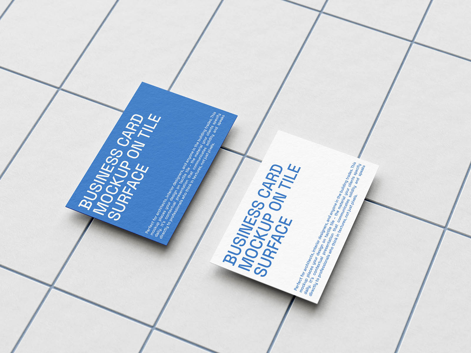 Tiled surface business card mockup
