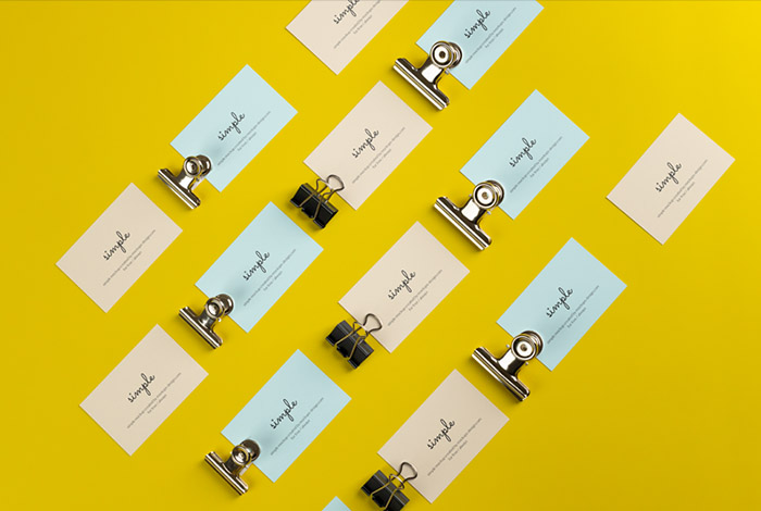 Business cards grid mockup