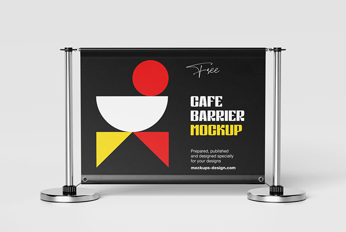 Cafe barrier mockup