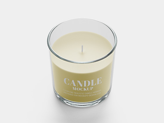 Glass candle mockup