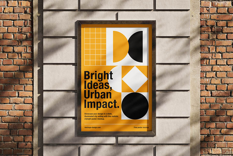 Free citylight poster mockup