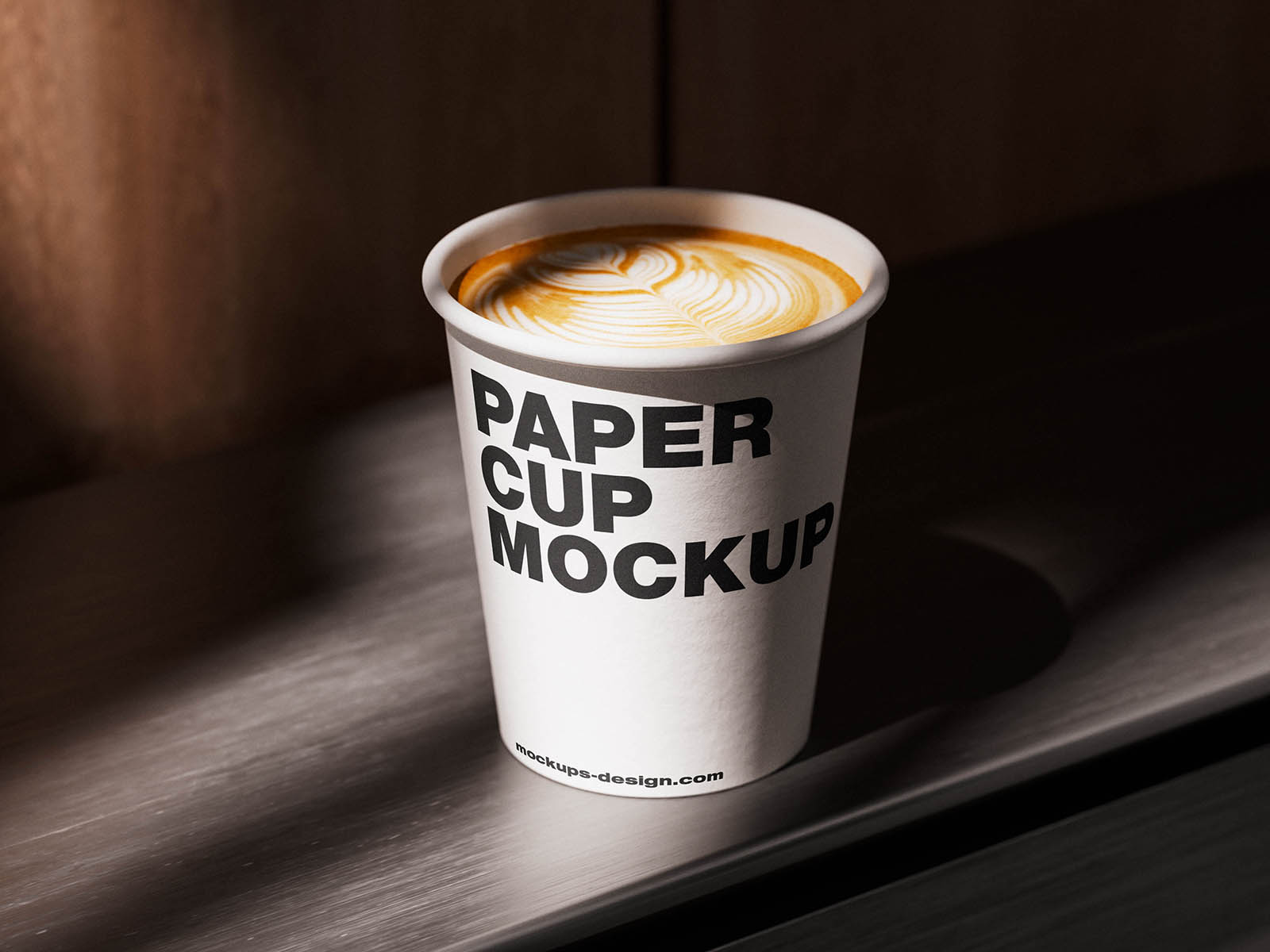 Lidless paper coffee cup mockup