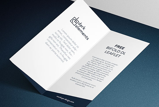 Dark Elements / Bi fold DL leaflet mockup