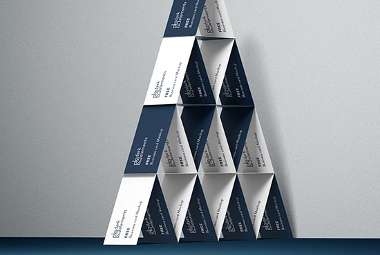 Dark Elements / Business cards / House of cards mockup