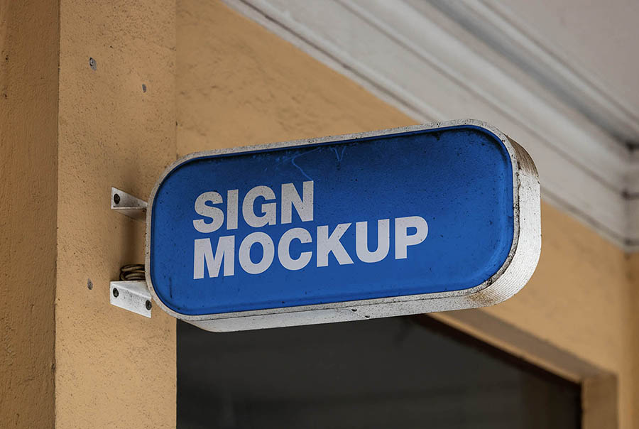 Dirty signboard mockup