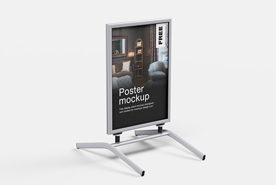 Poster display stand mockup