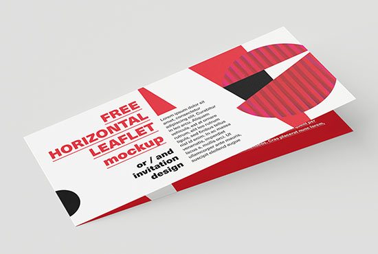 Free horizontal DL Leaflet Mockup