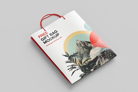 Flat gift bag mockup