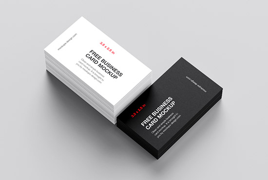 Minimalistic 3,5x2 in business card mockup