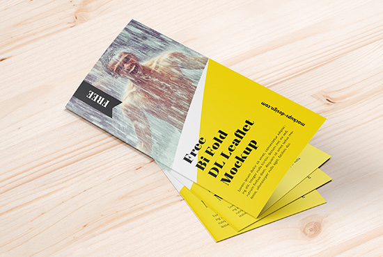 Free bi-fold DL brochure mockup