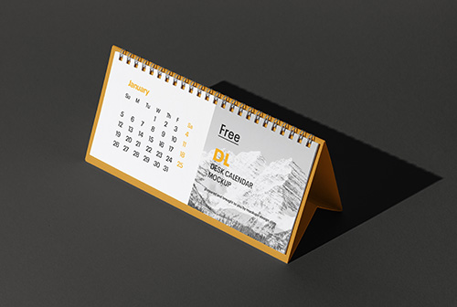 DL desk calendar mockup