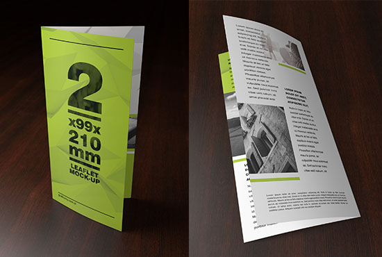 Free double DL leaflet mockup
