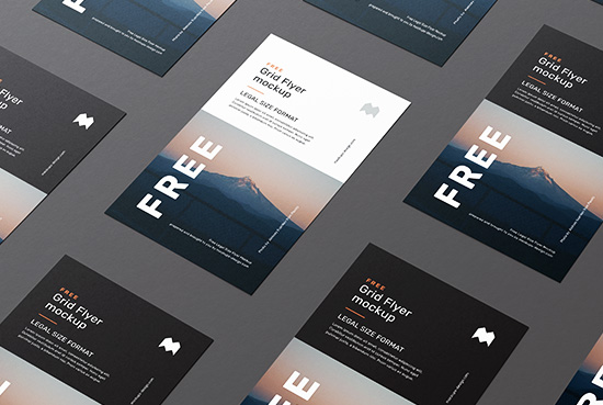 Free legal size flyer grid mockup