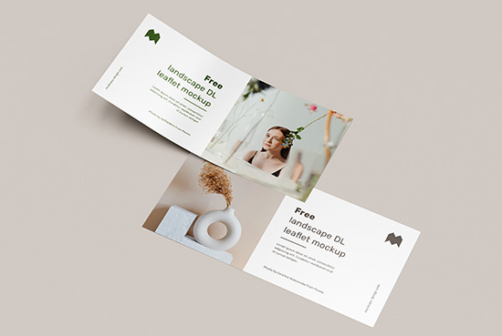 Free landscape DL leaflet mockup
