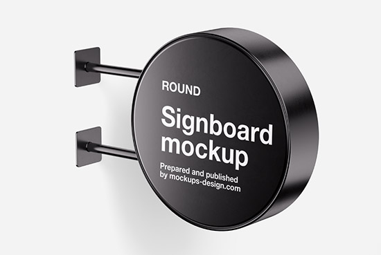 Round signboard mockup
