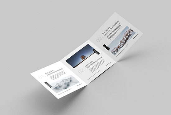 Free square trifold flyer mockup