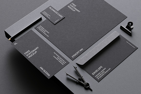 Dark stationery mockup