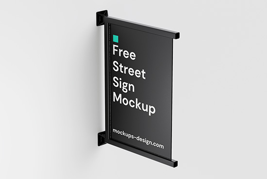 Rectangle metal sign mockup