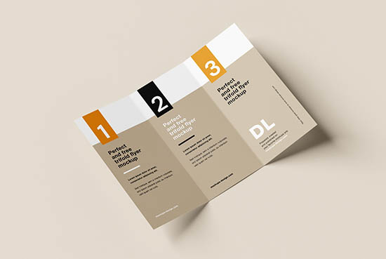 Clean tri-fold DL flyer mockup