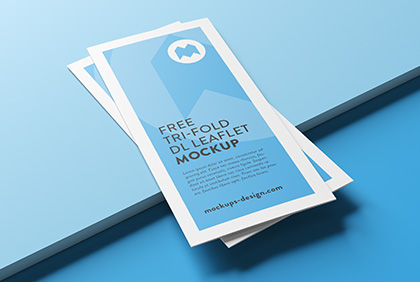 Free trifold leaflet mockup