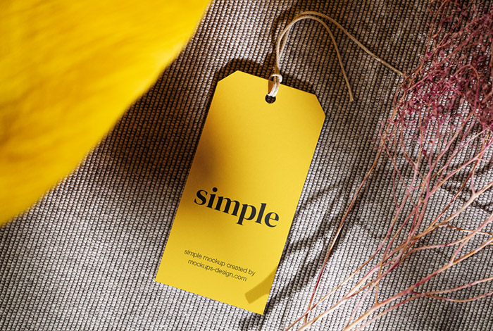 Free simple label tag mockup