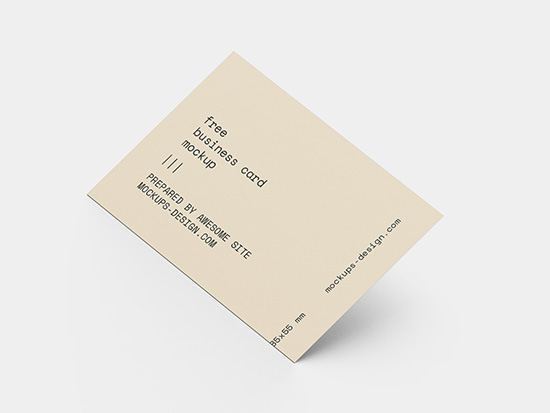 Lying business card mockup
