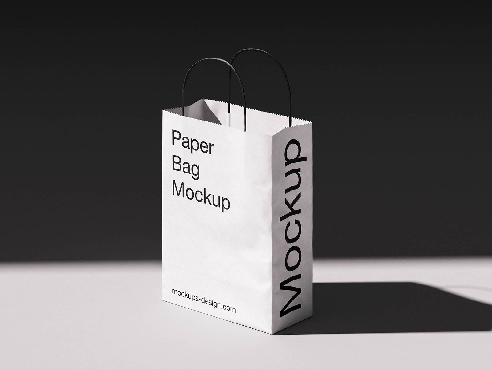 Twisted handle paper bag mockup