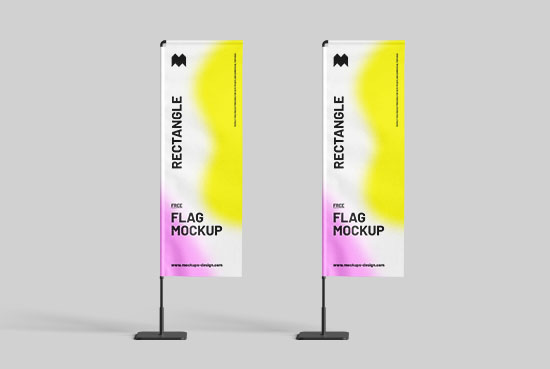 Rectangle flag mockup