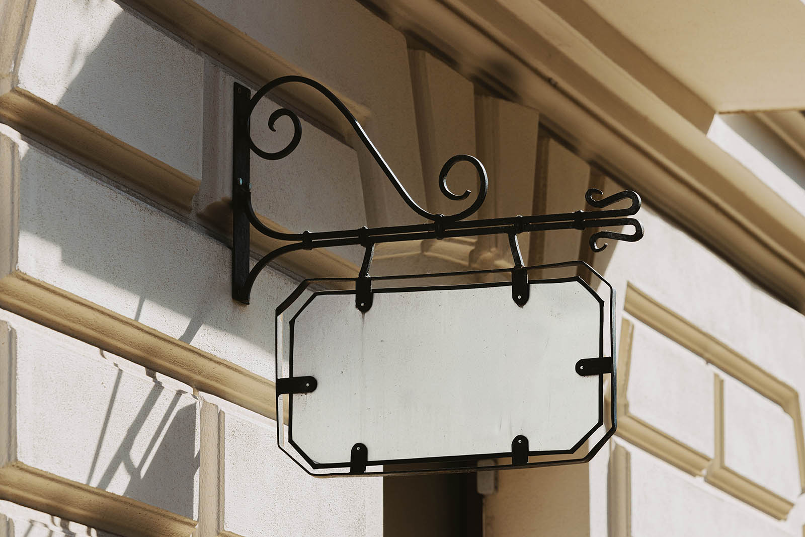 Vintage wall signboard mockup