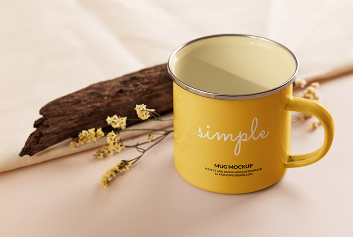 Simple enamel mug mockup