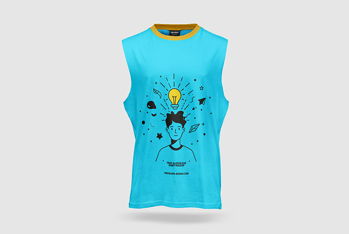Male sleeveless shirt mockup