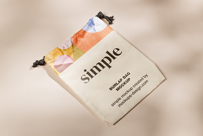 Small linen bag mockup