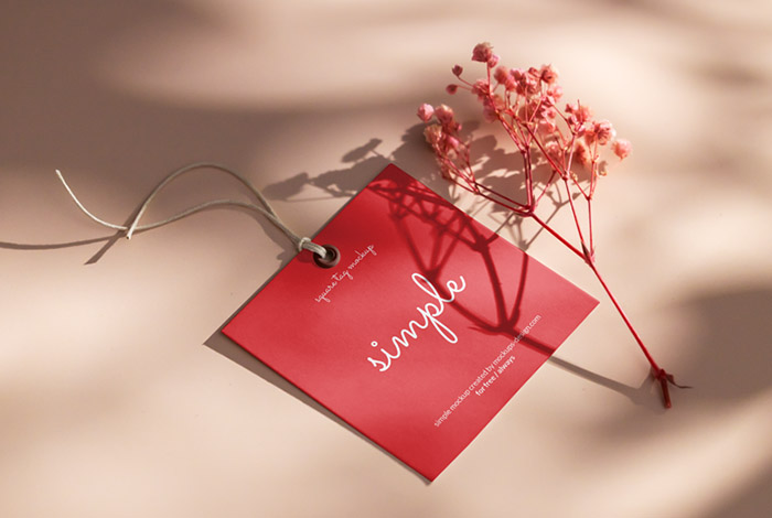 Square label tag mockup