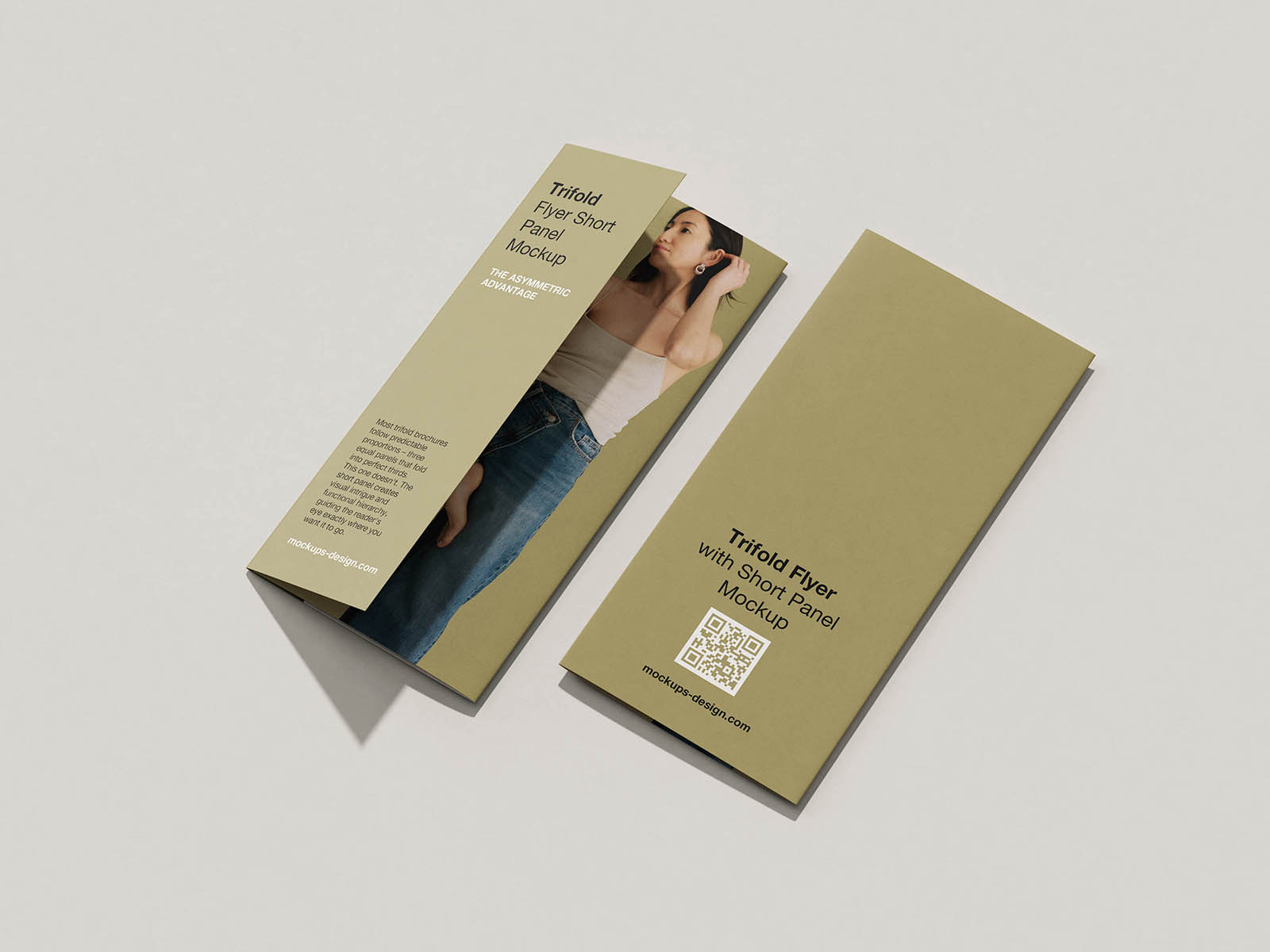Asymmetric DL trifold flyer mockup