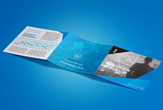 Clean and minimalistic trifold square brochure