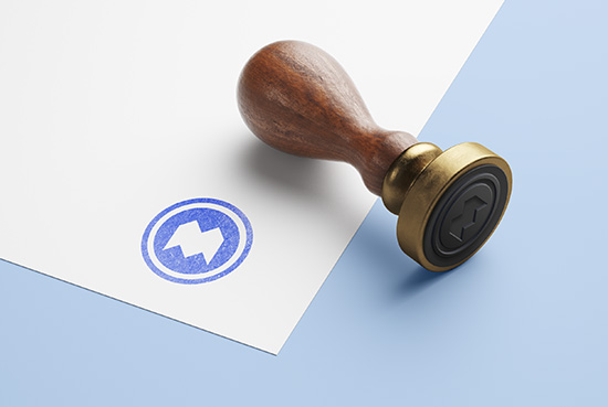Free wooden stamp mockup